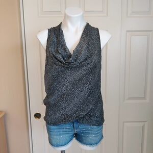 Prontomoda Giusy 100% silk cowl neck sleeveless blouse XS